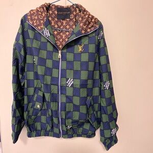 Louis Vuitton Green and Blue Checkered Jacket
